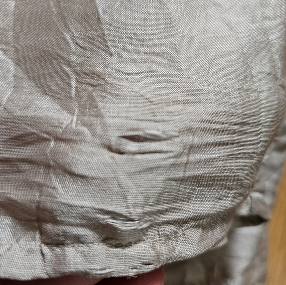 Go Silk Womens Top S Button Front Champagne Beige Crinkle Flaw Lagenlook - Picture 7 of 10